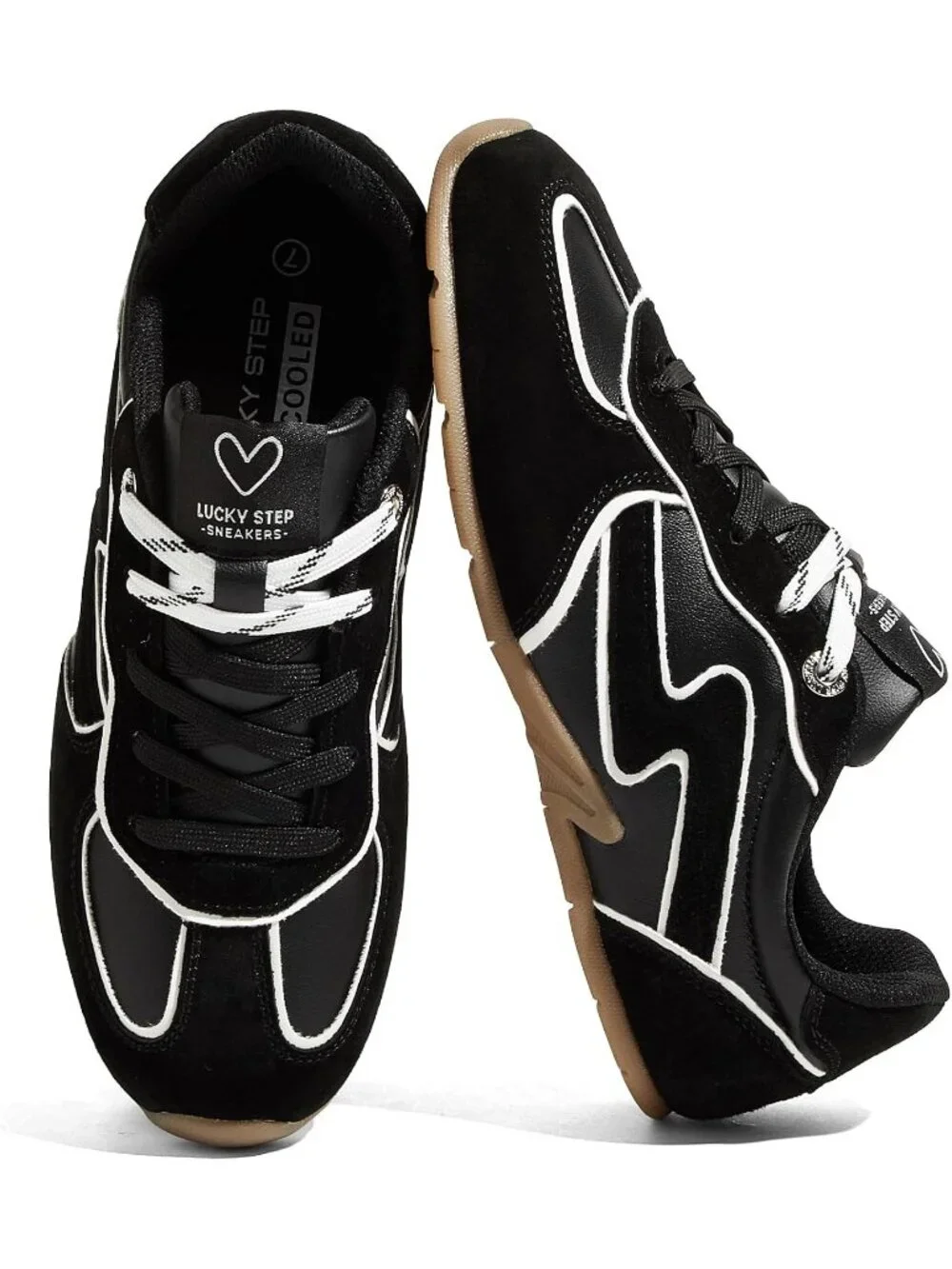 Women's Black Retro Fashion Gym Workout Classic Thin Sole Casual Sneaker Shoes